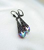 Aurora Borealis Amethyst Crystal Filigree Earrings