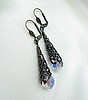 Aurora Borealis Alexandrite Crystal Filigree Earrings