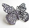 Burgundy Filigree Butterfly Pin