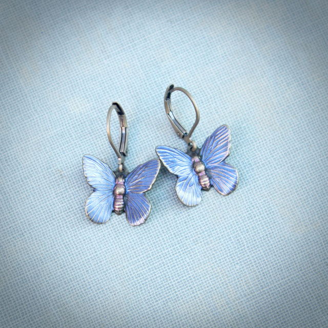 Mystic Blue Butterfly Earrings