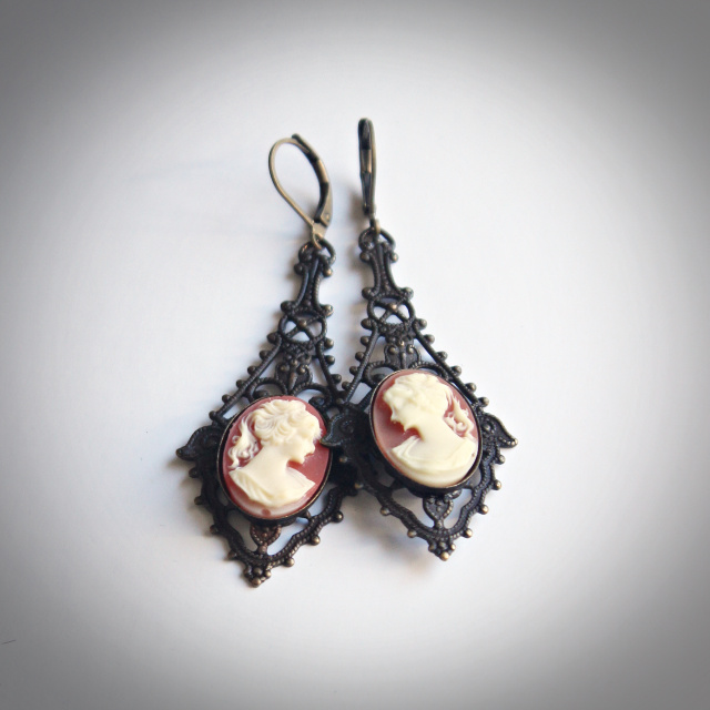 Classic Shell Colour Cameo Earrings