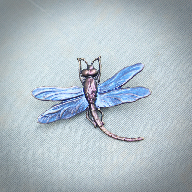 Mystic Blue Dragonfly Brooch