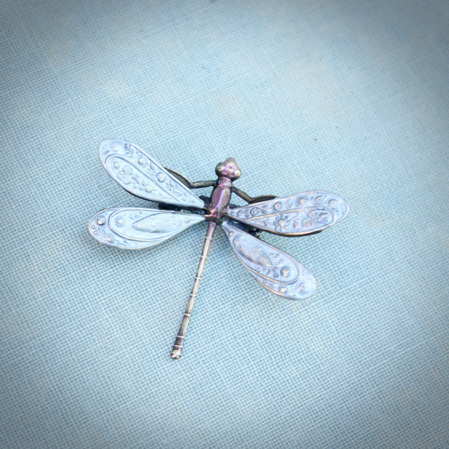 Frosty Blue Dragonfly Pin