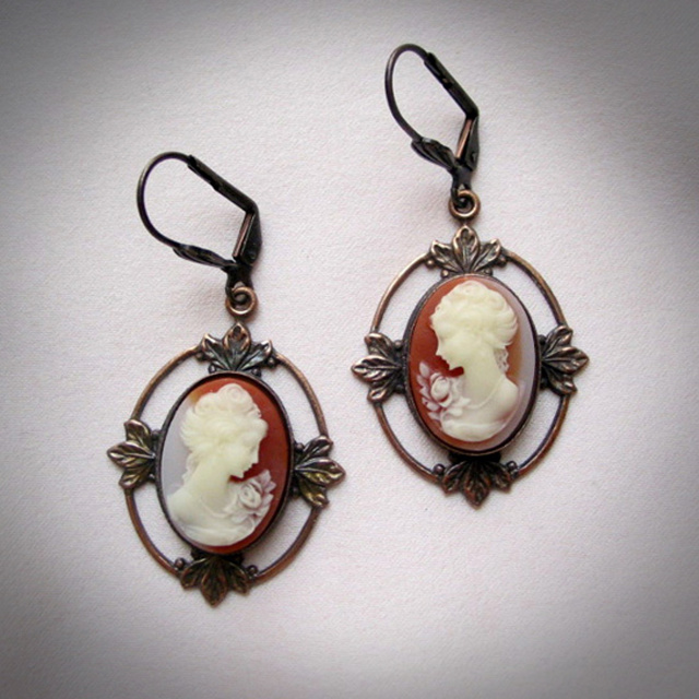 Lady Alexandra Large Cameo Earrings