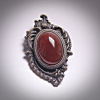 Small Art Nouveau Carnelian Brooch and Pendant