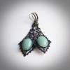 Large Aventurine Earrings in Vintage Style