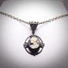 Large Black and Ivory Cameo Pendant