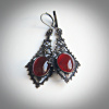 Large Carnelian Earrings in Vintage Style