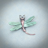 Frosty Green Dragonfly Brooch