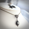 Faceted Black Onyx Edwardian Necklace and Earrings