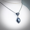 Faceted Black Onyx Pendant Necklace