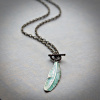 Feather Toggle Necklace in Brilliant Patina Finish