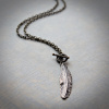 Antique Bronze Feather Toggle Necklace