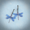 Large Mystic Blue Dragonfly Earrings