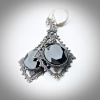 Large Filigree Faceted Black Onyx Earrings