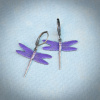 Large Purple Dragonfly Earrings