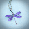 Purple Art Nouveau Dragonfly Pendant Necklace
