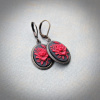 Red Rose Cameo Earrings